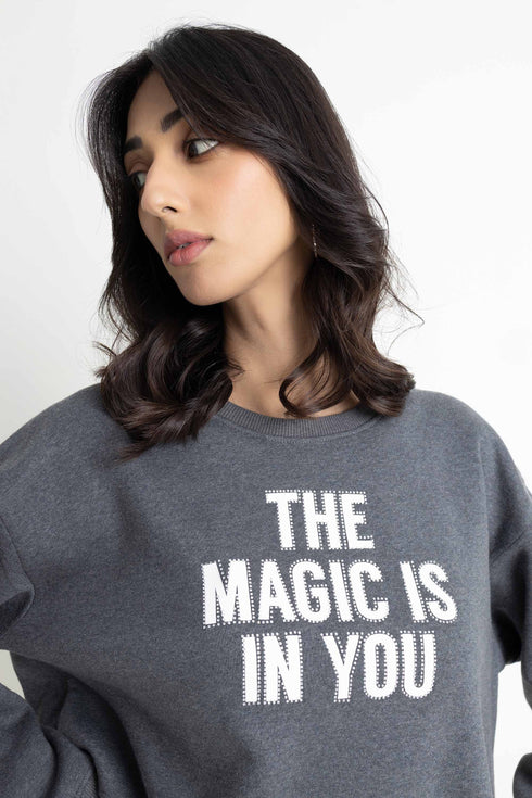 The Grey Embellished Sweatshirt